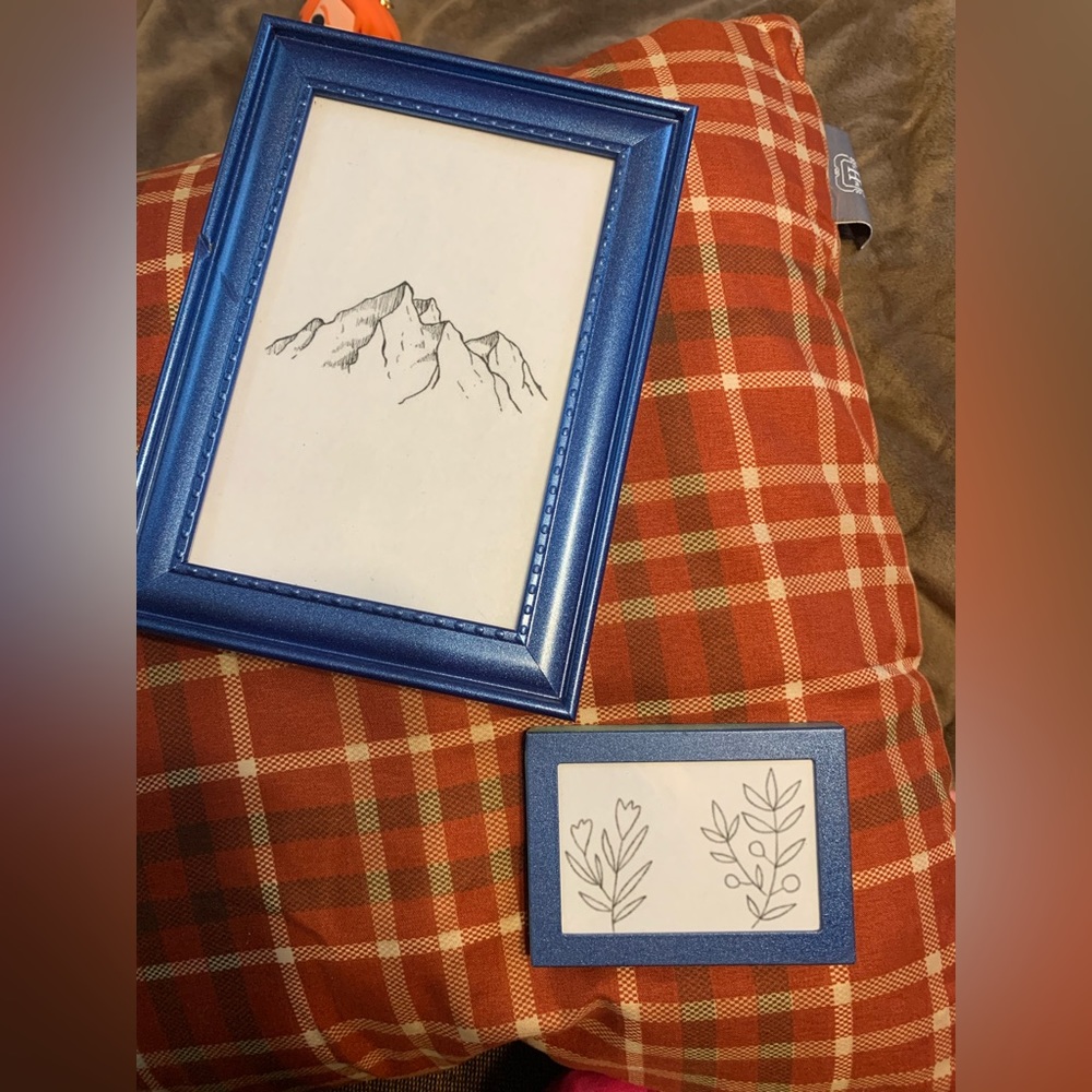 2 Navy blue picture frames Super cute photo album decor